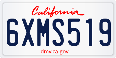 CA license plate 6XMS519