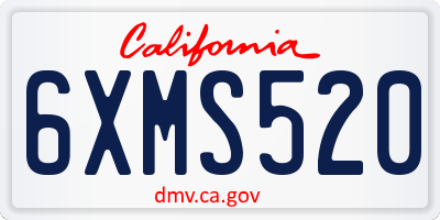 CA license plate 6XMS520