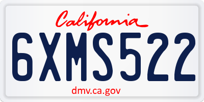 CA license plate 6XMS522