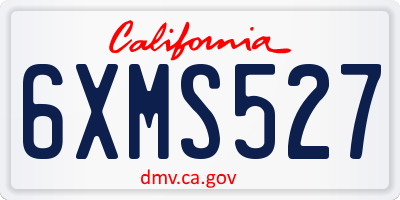 CA license plate 6XMS527