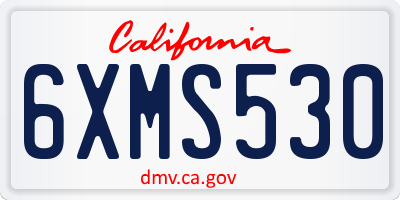 CA license plate 6XMS530