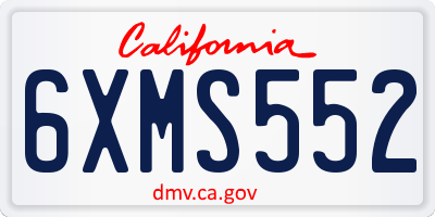 CA license plate 6XMS552