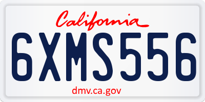 CA license plate 6XMS556