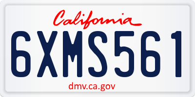 CA license plate 6XMS561
