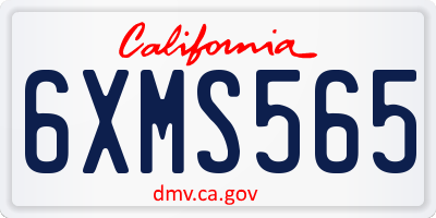 CA license plate 6XMS565