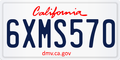 CA license plate 6XMS570