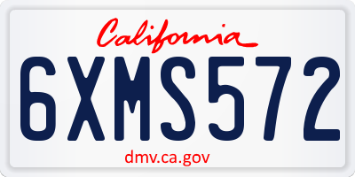 CA license plate 6XMS572