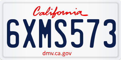 CA license plate 6XMS573