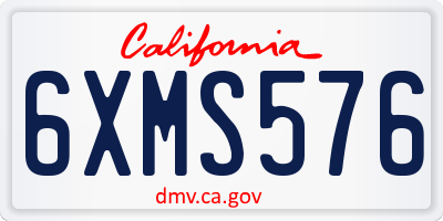 CA license plate 6XMS576