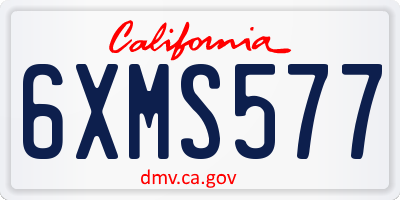 CA license plate 6XMS577