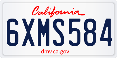 CA license plate 6XMS584