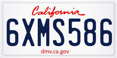 CA license plate 6XMS586