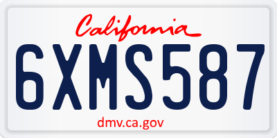 CA license plate 6XMS587