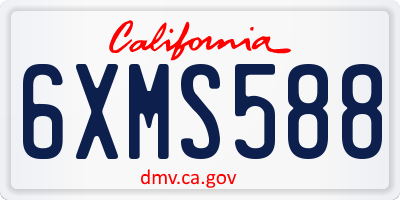 CA license plate 6XMS588