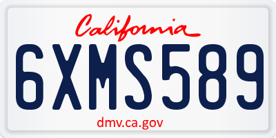 CA license plate 6XMS589