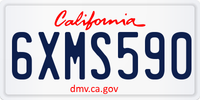 CA license plate 6XMS590