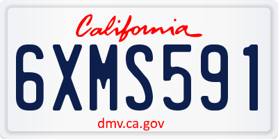 CA license plate 6XMS591
