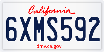 CA license plate 6XMS592