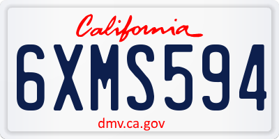 CA license plate 6XMS594