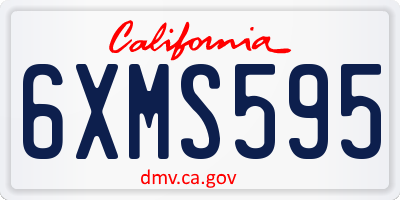 CA license plate 6XMS595
