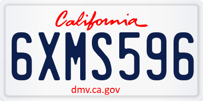 CA license plate 6XMS596