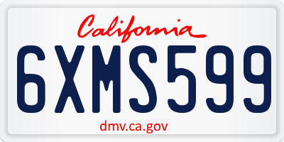 CA license plate 6XMS599