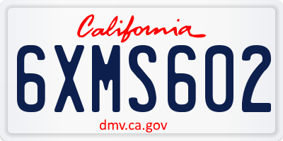 CA license plate 6XMS602