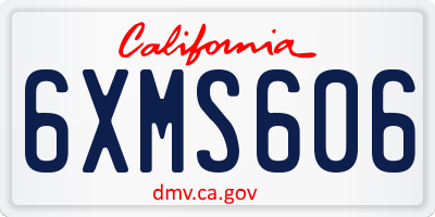 CA license plate 6XMS606