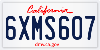 CA license plate 6XMS607