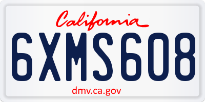 CA license plate 6XMS608