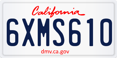 CA license plate 6XMS610