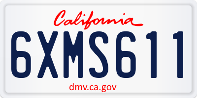 CA license plate 6XMS611