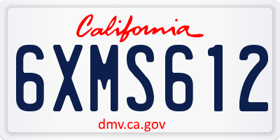 CA license plate 6XMS612
