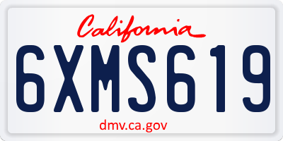 CA license plate 6XMS619