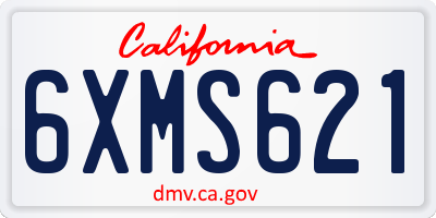CA license plate 6XMS621