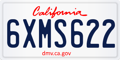 CA license plate 6XMS622