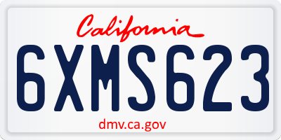 CA license plate 6XMS623