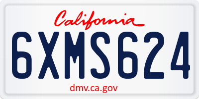 CA license plate 6XMS624