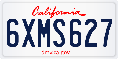 CA license plate 6XMS627