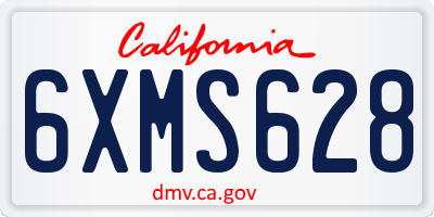 CA license plate 6XMS628