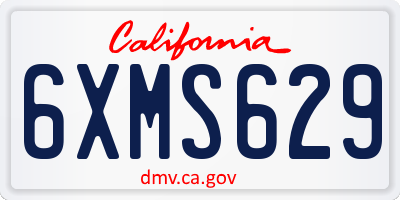 CA license plate 6XMS629
