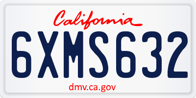CA license plate 6XMS632