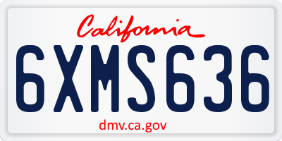 CA license plate 6XMS636