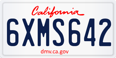 CA license plate 6XMS642