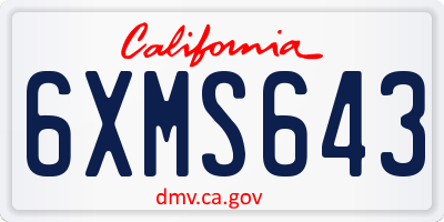 CA license plate 6XMS643