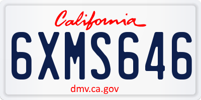 CA license plate 6XMS646