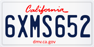 CA license plate 6XMS652