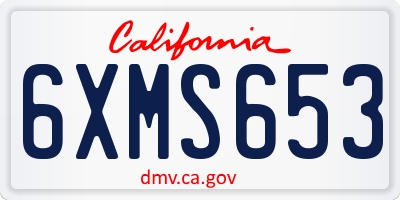 CA license plate 6XMS653