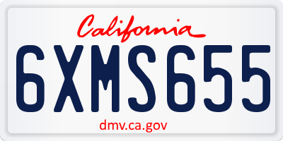 CA license plate 6XMS655