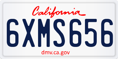 CA license plate 6XMS656